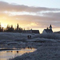 Thingvellir Church in winter